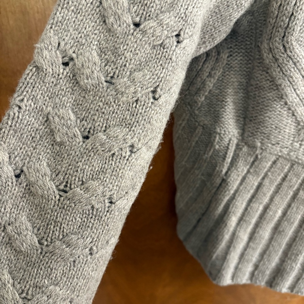 Vince Alpaca Wool Cashmere Tan Bolero Cocoon Cardigan Sweater Cable Knit Preppy - Picture 10 of 13